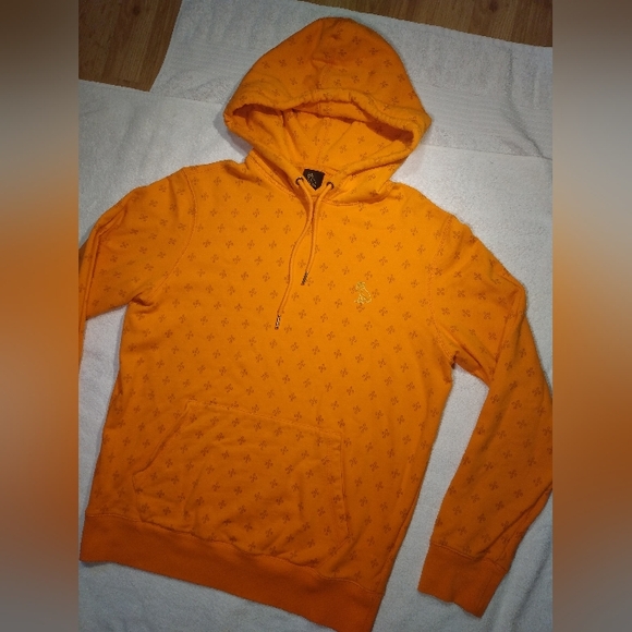 OVO MONOGRAM October's Very Own Drake Logo Terry Cloth Orange Hoodie mens Small - Picture 4 of 14